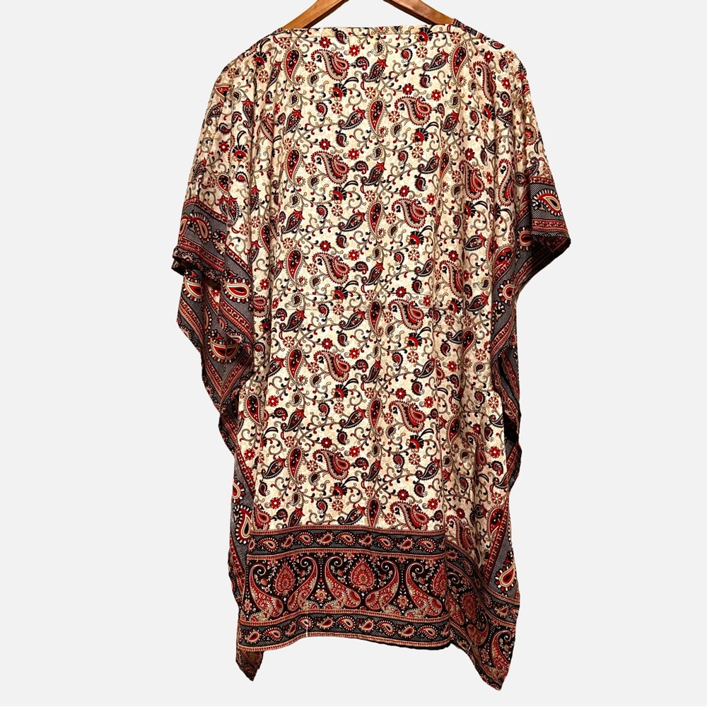 LADY SUN Paisley Kaftan Boho Resort Caftan Beach Coverup Festival - Picture 2 of 8